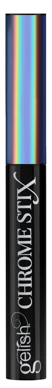 Gelish Chrome Stix, Chrome Nail Powder, Nail Art for Stunning Metallic Finish, Long-Lasting, Easy Application, Perfect for Professional and At-Home Use (Silver Holographic, 0.5g)