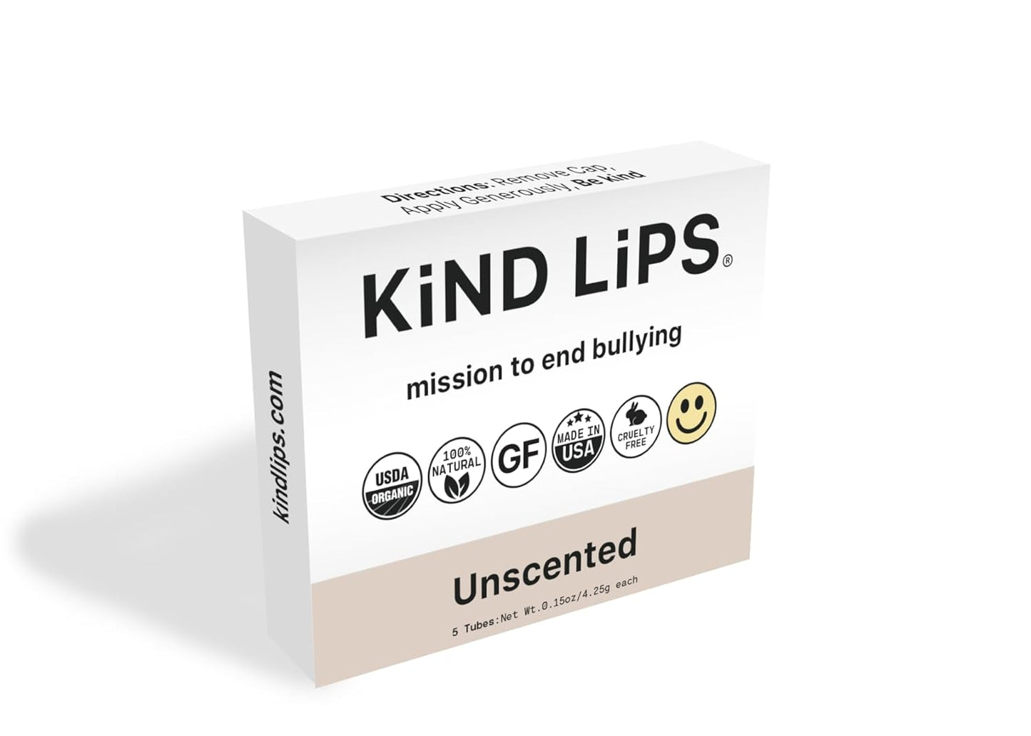 Kind Lips USDA Organic Lip Balm Unscented 3 Pack – 100% Natural, Moisturizing Lip Care with Beeswax. Hydrates & Nourishes Dry, Chapped Lips. Cruelty-Free, Eco-Friendly, and Non-Toxic. Unflavored