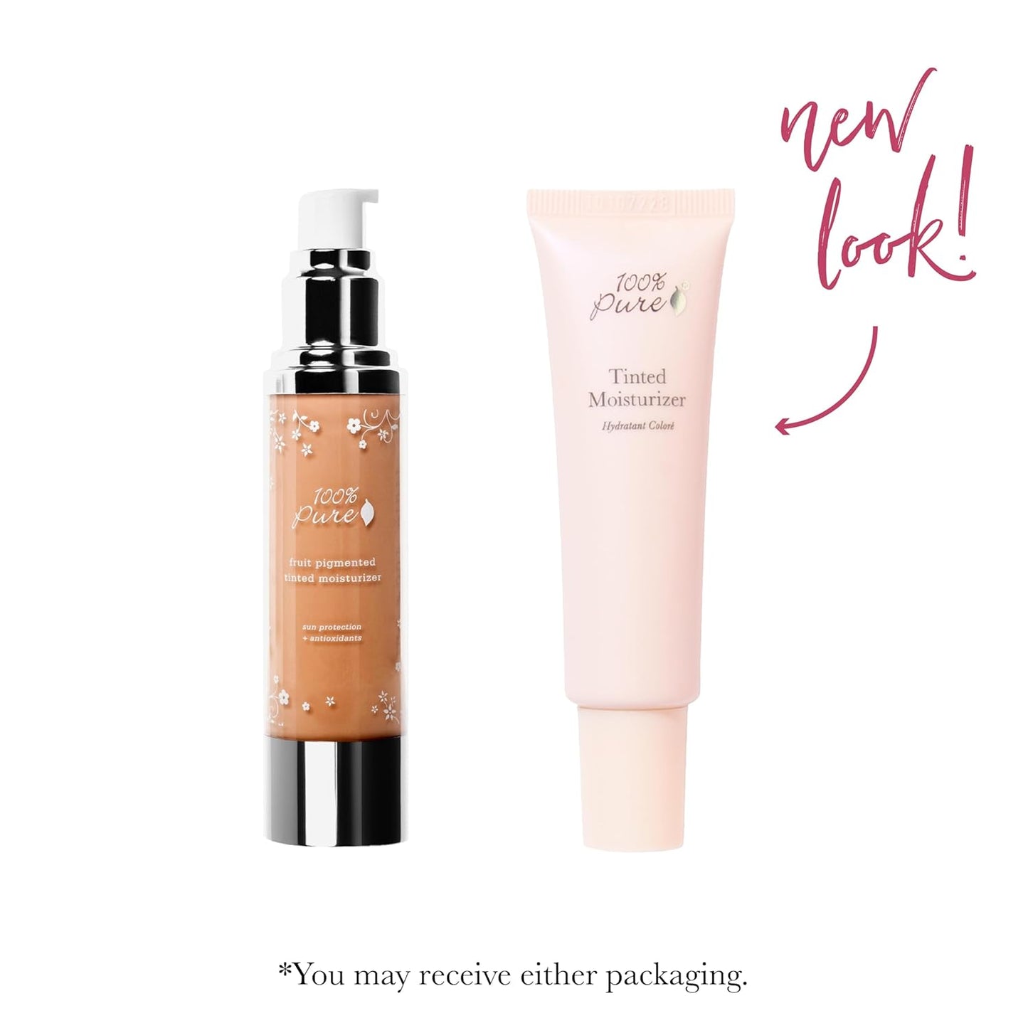 100% PURE Tinted Moisturizer Anti-Aging Face Makeup - Fruit Pigmented Golden Peach Light to Medium Coverage & Dewy Glow - Lightweight Foundation Medium-Tan Skin w/Yellow Undertone - Vegan - 1 Fl Oz