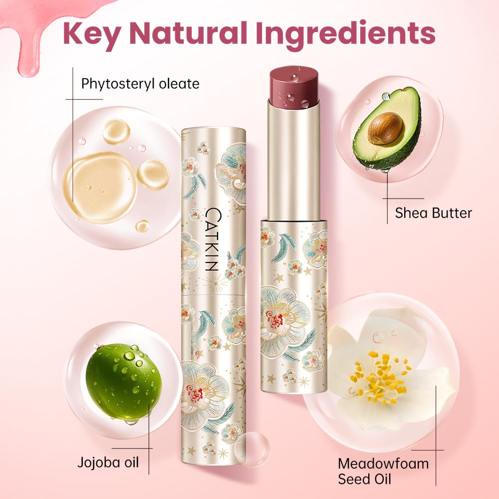 CATKIN Glossy Lip Balm Ultra Hydating Glow Lip Tinted Jelly Plump Melting Balm Shea Butter Repair Soothing For Dry Lips Dewy Finished 0.12 oz C05 SUNFLOWER