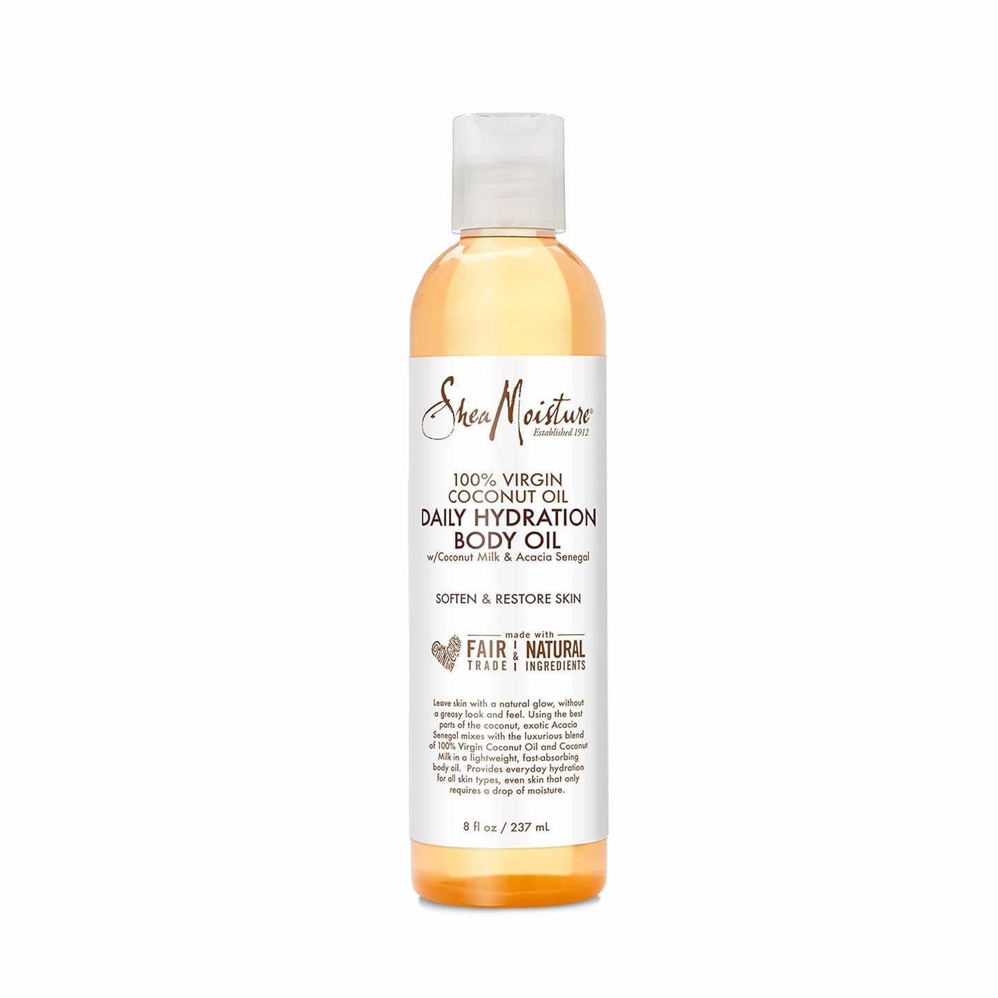 SheaMoisture Daily Hydration Body Oil Virgin Coconut Oil For Dry Skin Paraben Free 8 oz