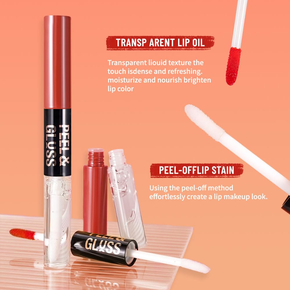 Deep Raspberry Peel Off Lip Gloss Masque,Lip Stain Peel Off Tattoo-Peel Off Lip Tint andLip Oil 2-in-1,Long Lasting Waterproof Transfer-proof Lip Mask Lip Gloss Peel Off Lip Liner,for All SkinType 05#
