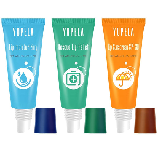Yopela Lip Butter Balm Set 3 Pack, Lips Balm SPF 30 Sunscreen, Hydrating, Nourishing & Softening Dry Cracked Lips, Natural Lip Moisturizer for Men, Women & Kids Party Favors Gift Set