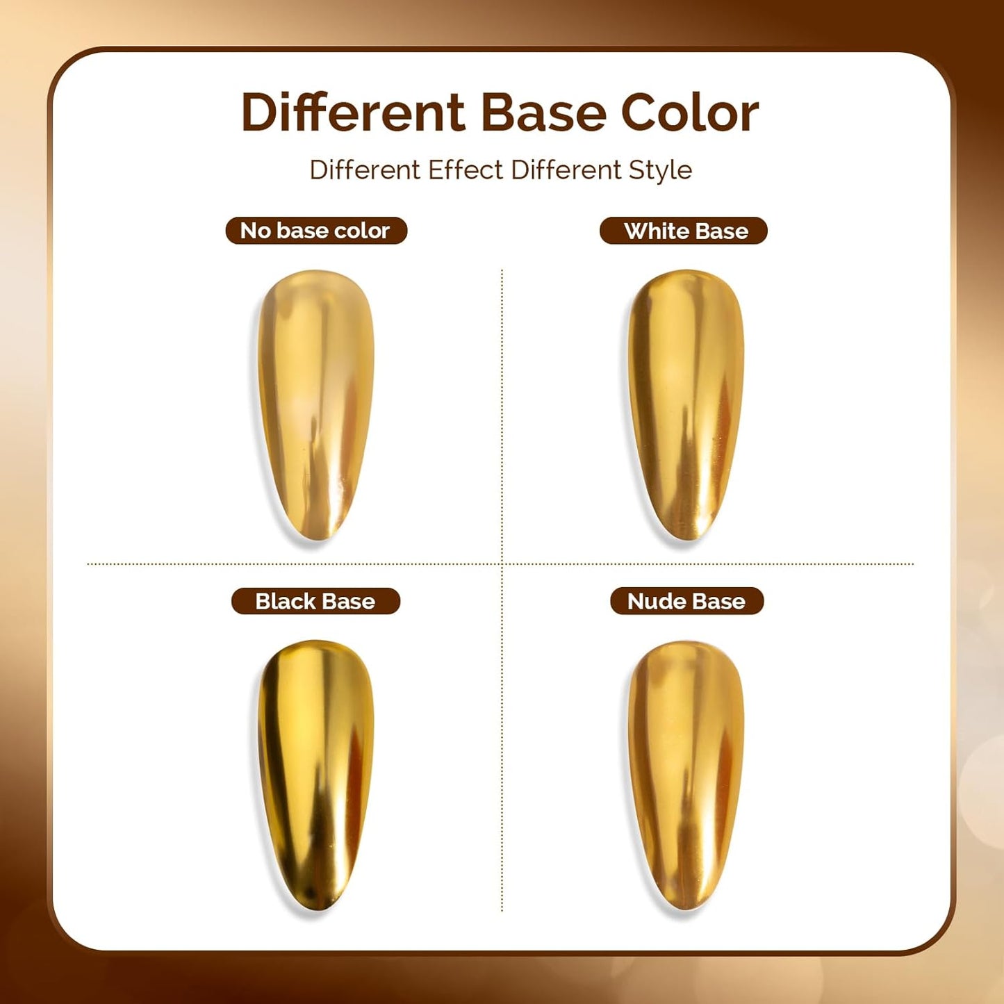 MelodySusie Gold Chrome Nail Powder for Gel Nails,Metallic Mirror Effect Pigment Stylish and Technological Fine Glitter for Home DIY Salon Use