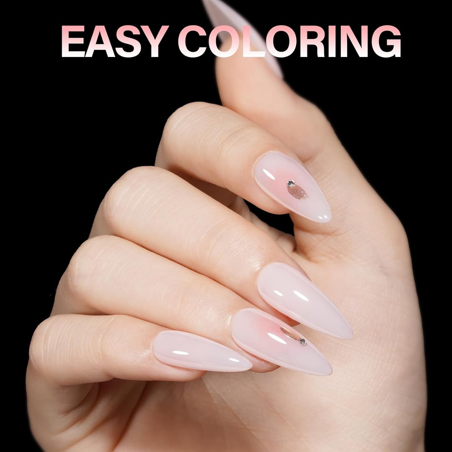 AILLSA Long Almond Nail Tips Full Cover Clear Gelly Nails Tips Half Matte Acrylic Tips Pre-Filed Fake Press on Nail Tips for Extension Home DIY Salon Manicure 216PCS 12 Sizes