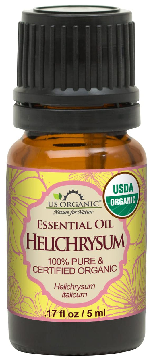 US Organic Helichrysum Essential Oil, USDA Certified Organic, Steam Distilled, Sourced from The Balkan Peninsula, High end Essential Oil (5 ml)
