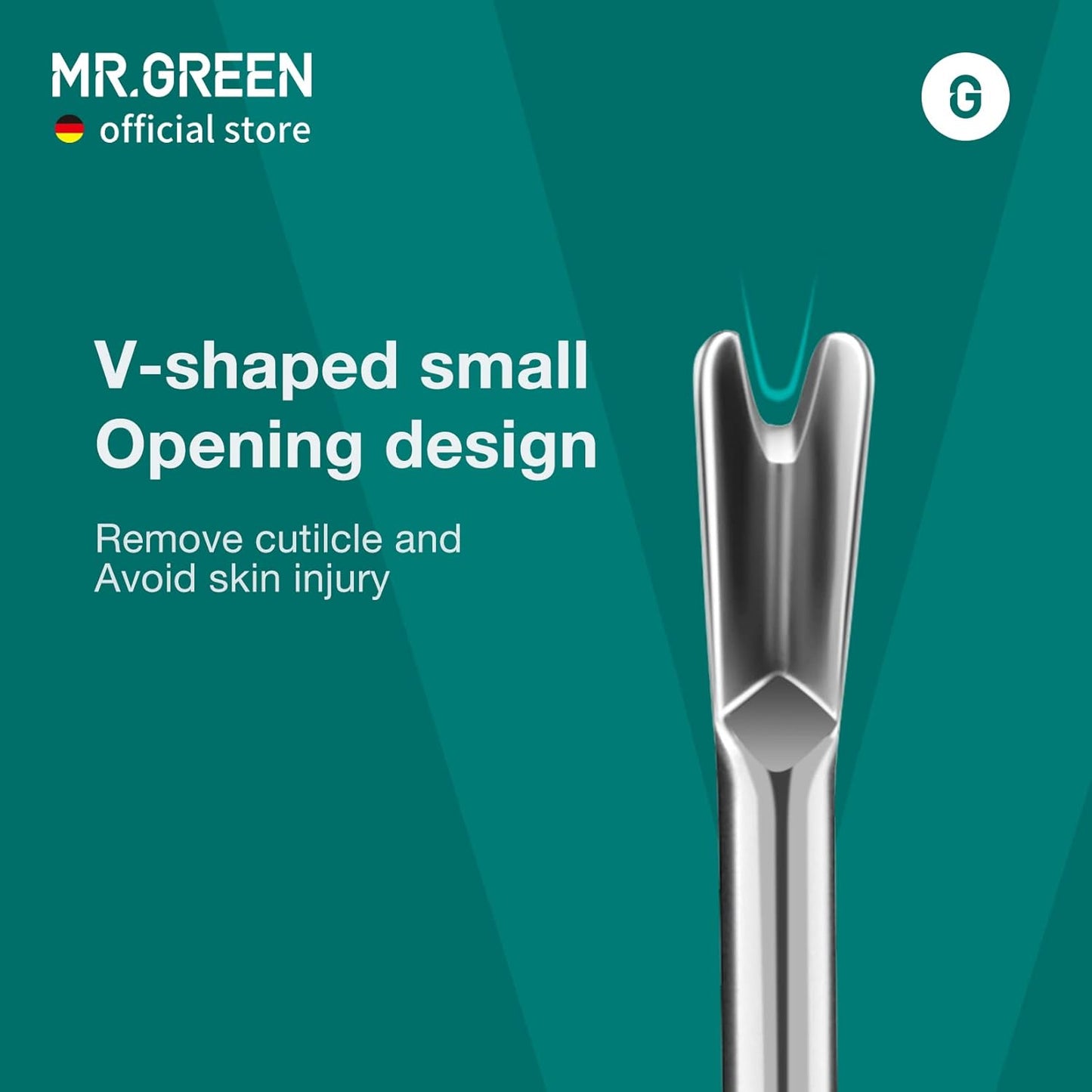 MR.GREEN Cuticle Pusher Dead Skin Remover Stainless Steel Manicure Tools Professional Cuticle Trimmer Nail Polish Peeler Scraper (Mr-2190)