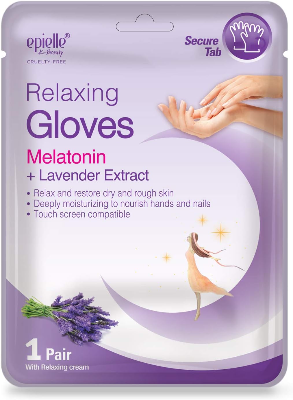Epielle Relaxing Hand Masks 6 Pairs, Deep Moisturizing Gloves for Dry, Cracked Hands, Relax and Restore with Melatonin & Lavender Extract, Spa & Self Care Gifts for Women, Korean Skin Care