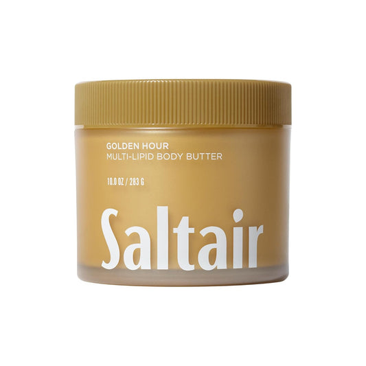 Saltair Multi-Lipid Body Butter - Rich, Nourishing Golden Hour Hydrating Body Cream with Ceramide Complex, Coconut Oil, Shea Butter, and Sea Buckthorn. Deep Moisturizing Dry Skin Care. 10oz Jar
