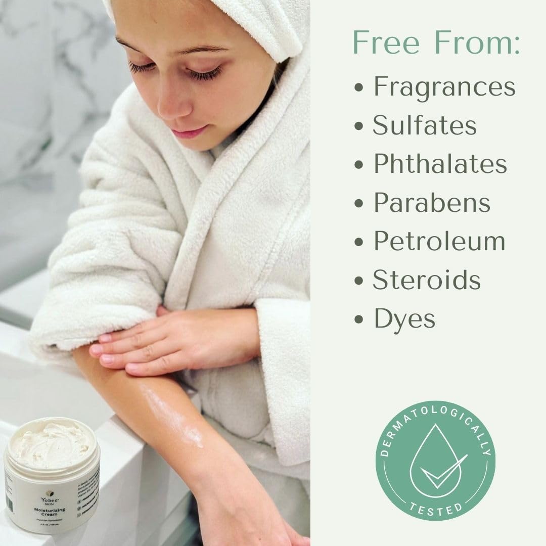 Yobee Body & Face Moisturizing Cream for Dry, Sensitive Skin | Probiotic extracts, Honey, Turmeric, Vitamin B12, Ceramides, Shea Butter | Fragrance Free | For Kids & Adults (3)
