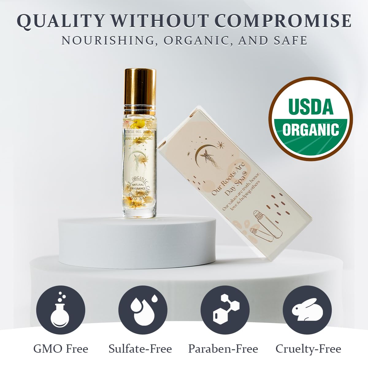 Vanilla Almond Organic Nail Cuticle Oil Pen with Jojoba, Coconut MCT, and Rosehip for Nail Hydration, Growth & Strength, Travel Size Keychain(0.34 Fl Oz)