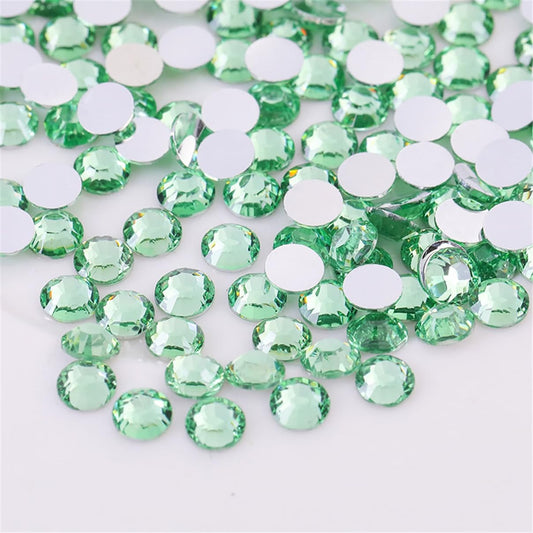 3000 Pieces SS12 3mm Flatback Rhinestones Clear Glass Round Gems Crystals for Nail Art DIY Crafts Clothes Shoes Bags （Light Green）