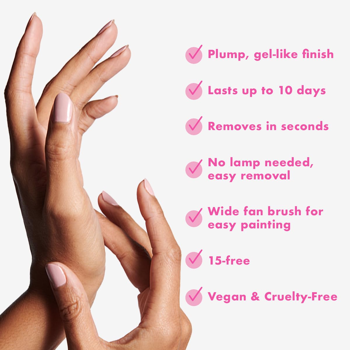 Olive & June Long Lasting Nail Polish | Plump Gel-Like Finish No Lamp Needed | Lasts up to 10 days | Salon-Quality Color at Home | 15-Free, Vegan & Cruelty-Free Chip-Resistant Shine | HZ | Dusty Rose