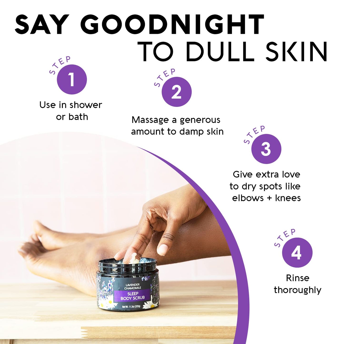 Nature's Beauty Lavender Chamomile Sleep Body Scrub Multi-Pack - Gently Exfoliate, Moisturize & Sooth Combination to Dry Skin, Made w/Coconut, Jojoba + Moringa Seed Oils, 11.3 oz (2 Pack)