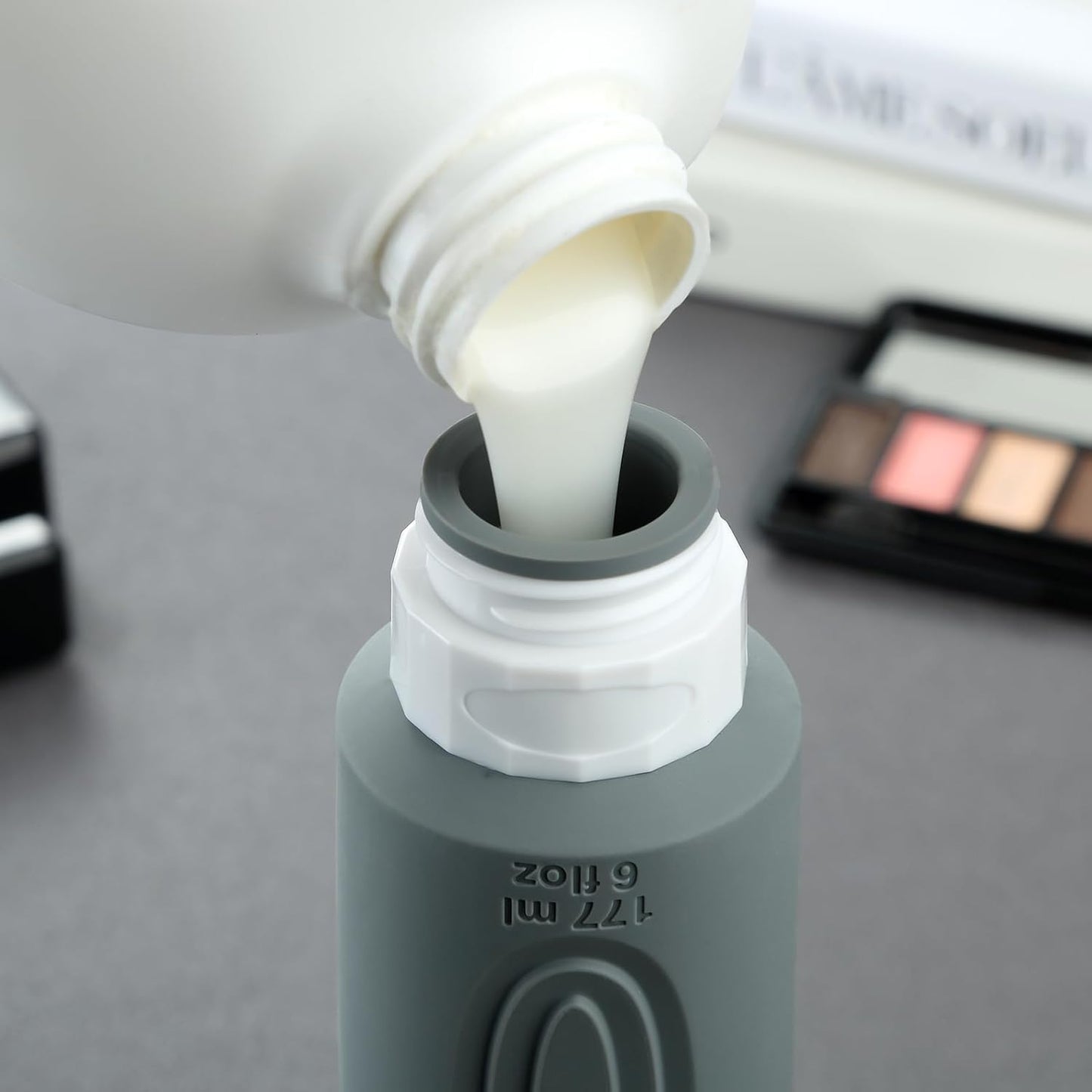 Travel Bottles for Toiletries, Large 6oz Oversize Containers, BPA Free Leak Proof Tubs Refillable Liquid Traveler Accessories with Toiletry Bag for Cometic Shampoo and Lotion Soap (4 Pack)