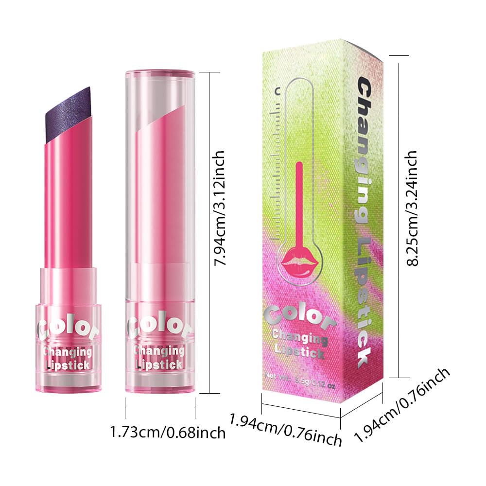 BINGBRUSH Color Changing Lipstick Set, PH Mood Peach Lip Balm and Gloss, Long Lasting Tinted Lip Stain (06# Midnight Berry, 1 Count (Pack of 1))