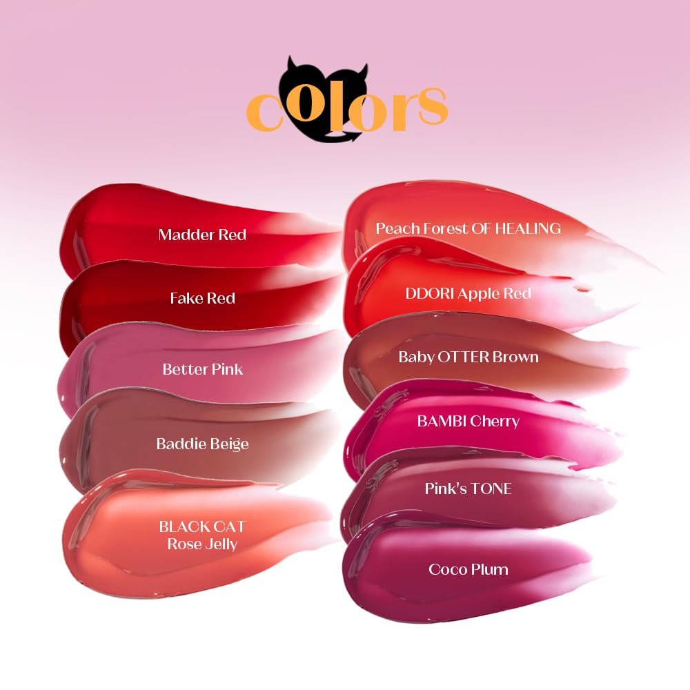 ETUDE Over Glowy Lip Stain Tint Buddy Beige, 0.1 oz (3 g), Lip Tint, Lipstick, Glossy Finish, Highly Moisturizing, Melotint, Plush, Glossy, Volume, Vegan Certified