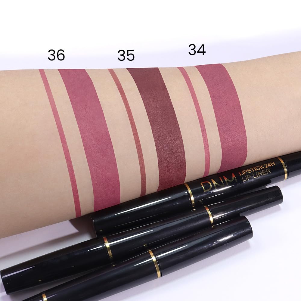 evpct 1Pcs Burgundy Red Matte Lip Liner and Lipstick for Women, Rose Magic Lipstick Lip Stain 24 Hours Original Lip Liner Makeup Stain Long Lasting Waterproof Smudge Proof labial Lip Pencil 36#
