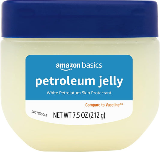 Amazon Basics Petroleum Jelly White Petrolatum Skin Protectant, Unscented, 7.5 oz, 1-Pack, (Previously Solimo)