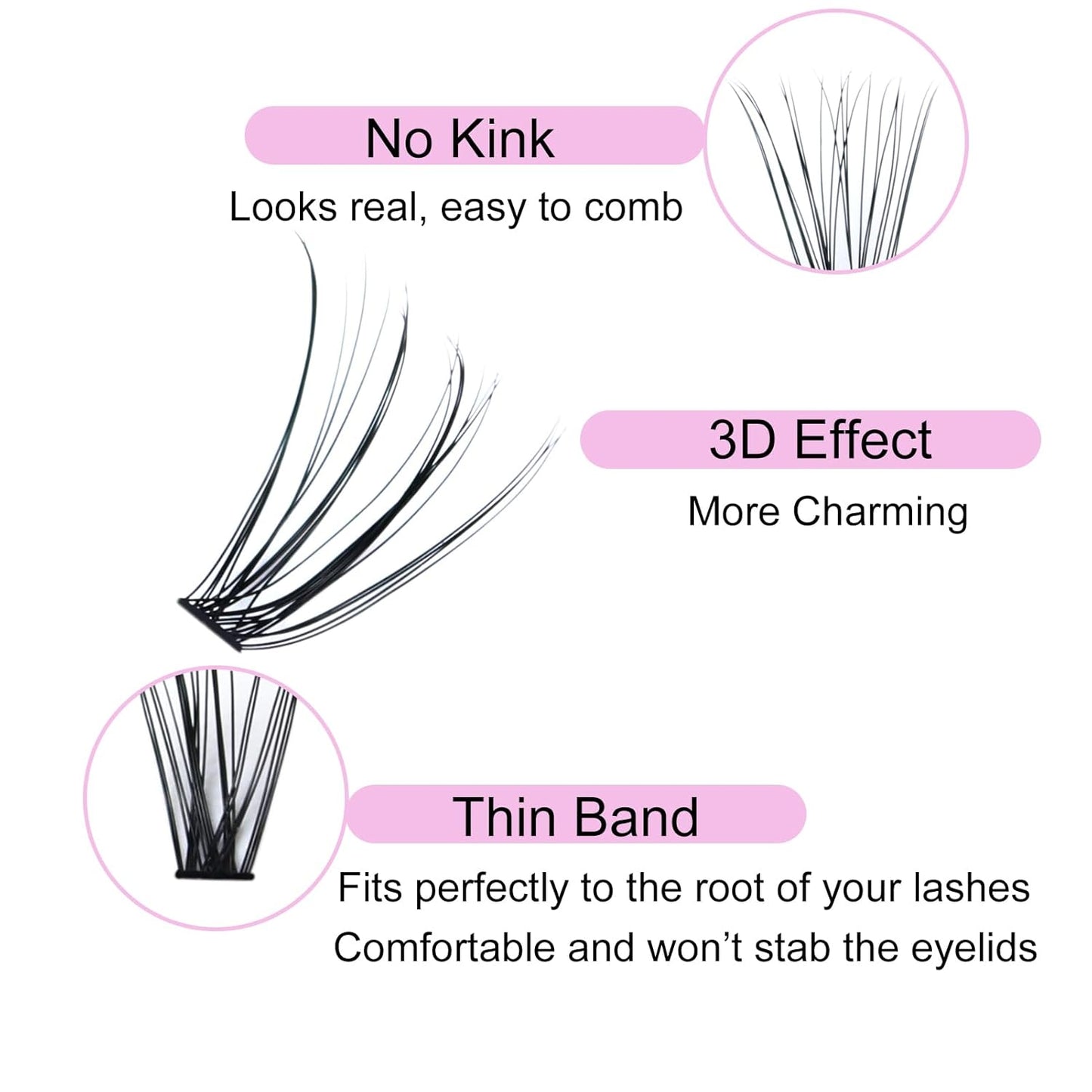 Eyelash Clusters LAUBESS Lash Clusters Individual Lashes Cluster Eyelash Extensions DIY at Home Waterproof Cluster Lashes (20D-0.07D-13)