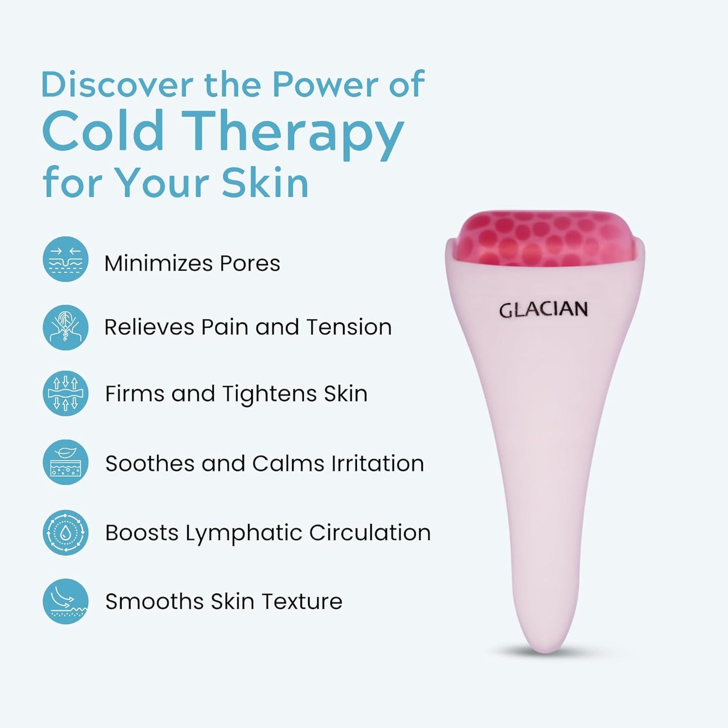 CRYO FACE Roller: Premium Ice Roller for Face Lift, Wrinkles, Double Chin Reducer, Self Care Gifts, Skin Care Tools, Radiant Glow (Beige)