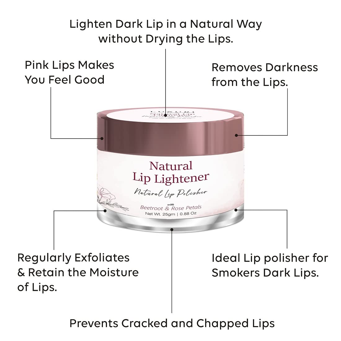 Lip Scrub Balm | Dark Lip Lightener for Women and Men | Dry Lips | Smoker | Chapped Lips | Lipstick Stain Remover | Lip Care, 25 gm