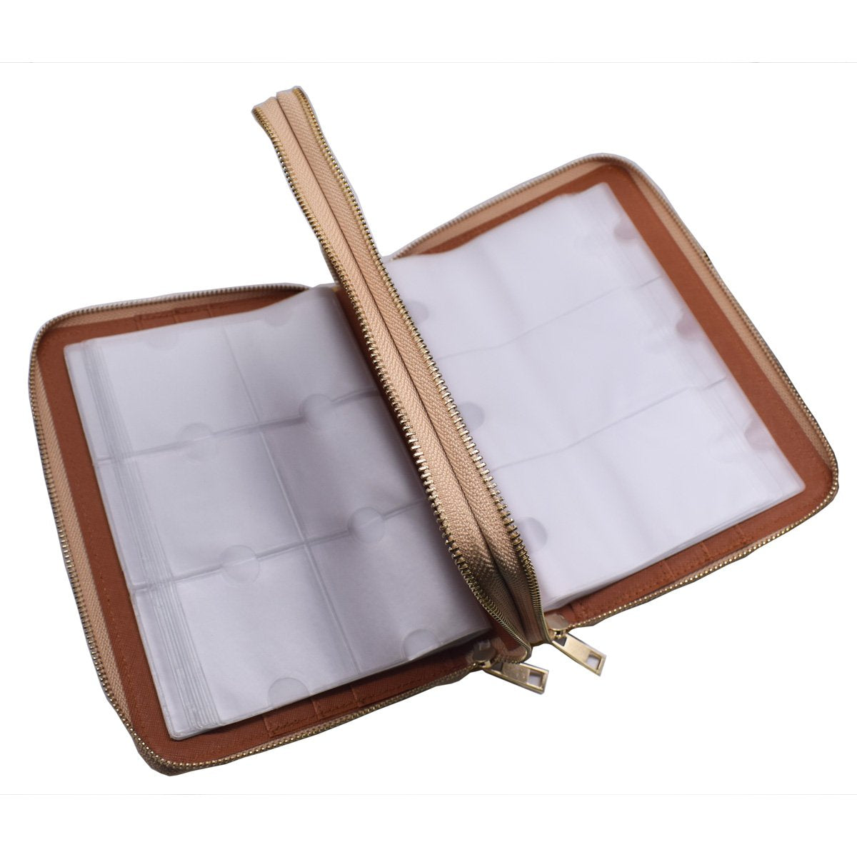 Mezerdoo 216 Slots Stamping Plate Holder Case Rainbow Laser Design Round Square Rectangular Nail Art Stamp Template Organizer 1pcs Empty Nail Art Plate Case Bag (pink- 216 Slots)