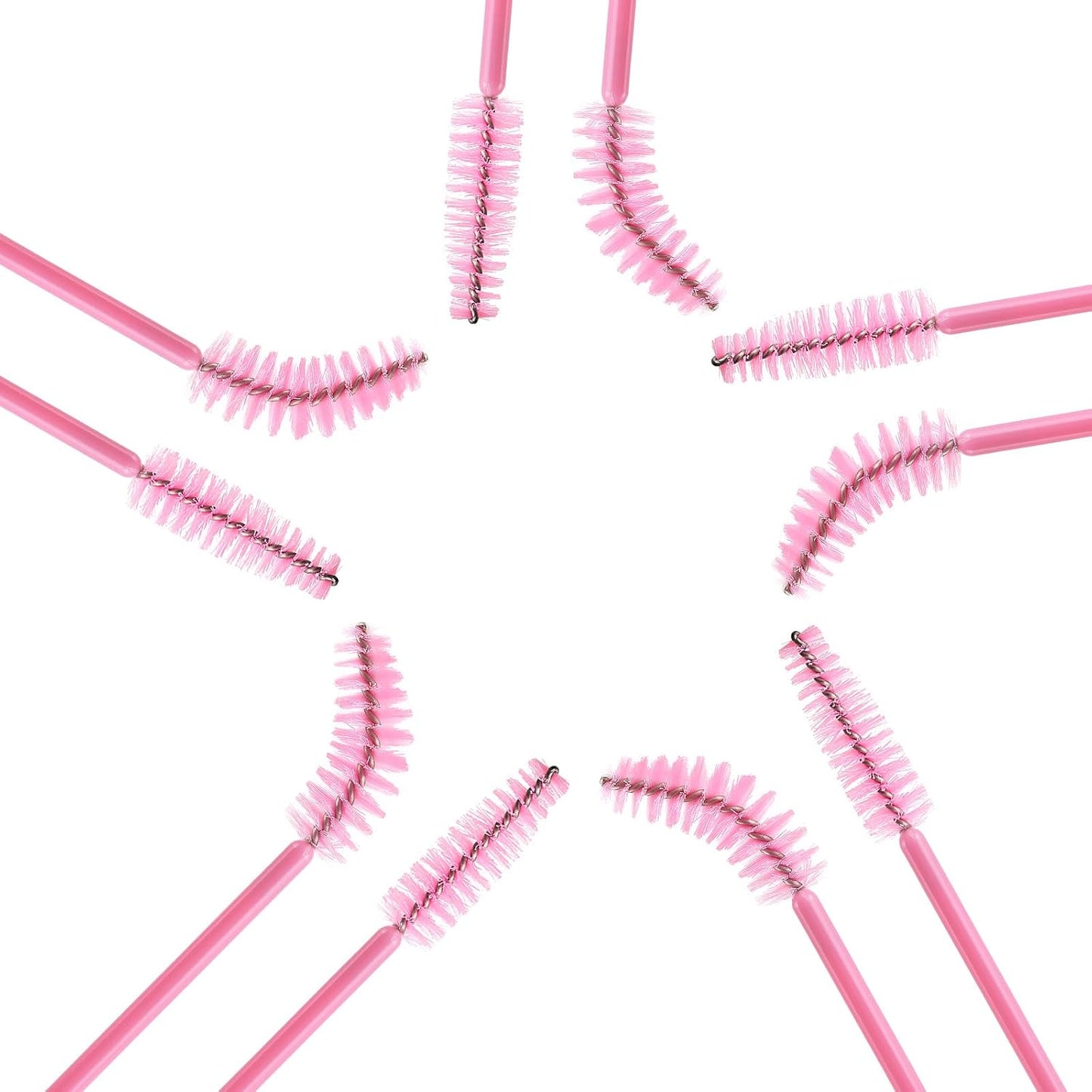 Tbestmax 500 Disposable Mascara Wands Eyelash Brush Pink Spoolies for Eyebrow Eye Lash Extension