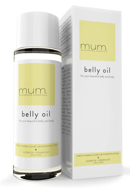 Mum. Motherhood Essentials® Premium Organic Belly Oil (3.42oz), Maternity Stretch Mark Oil,Prevent,Heal Remove Stretch Marks & Scars, Safe For Pregnancy