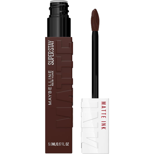 Maybelline Super Stay Matte Ink Liquid Lipstick Makeup, Long Lasting High Impact Color, Up to 16H Wear, Vixen (Intense Blackened Brown)