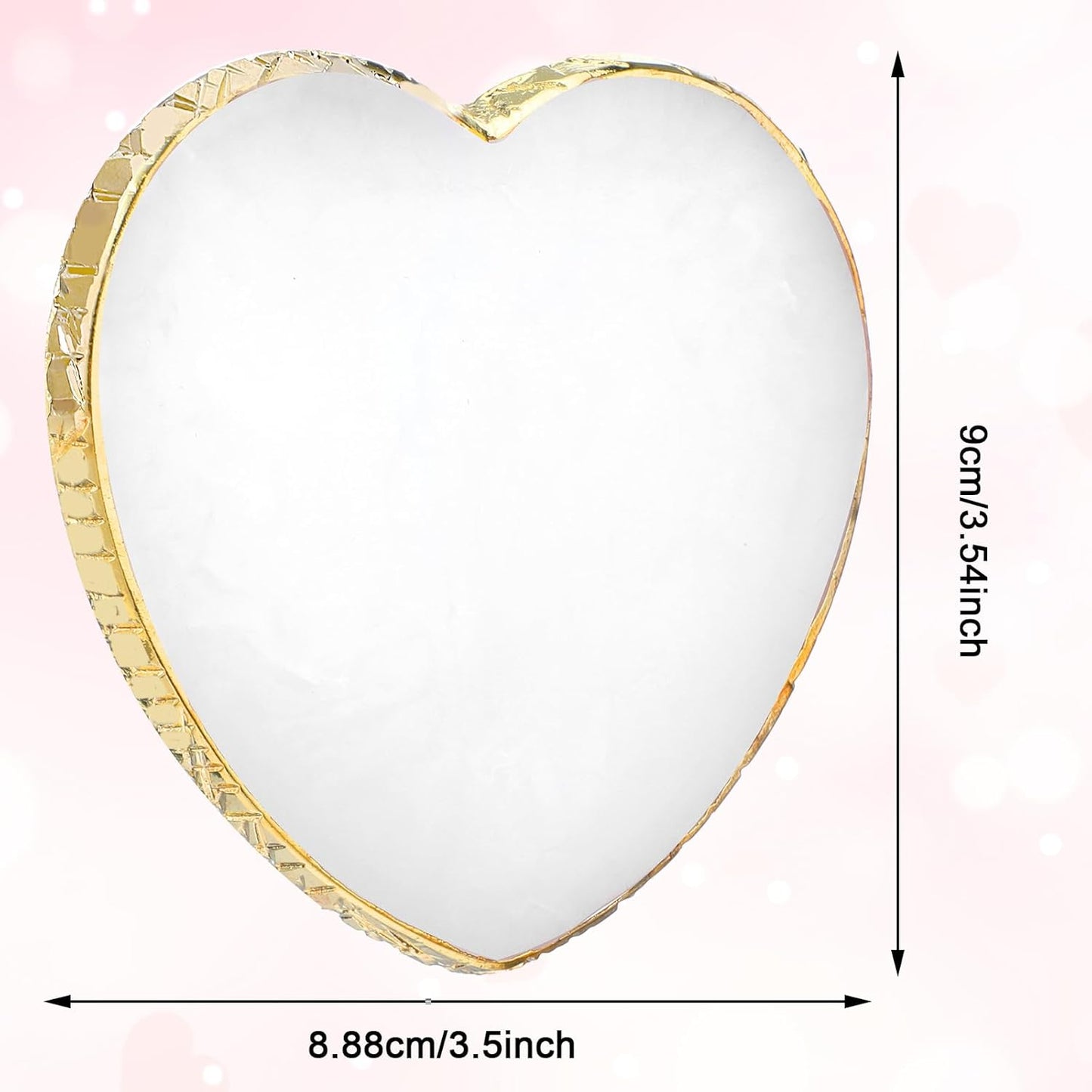 Resin Nail Art Palette, Polish Color Mixing Plate Gold Edge Nail Holder Nail Mixing Palette Mixing Tools Display Board Heart Shaped Color Makeup Foundation Cosmetic Mixing Tools (White)