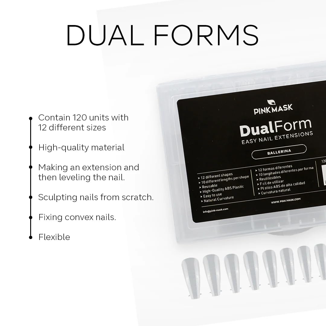 Professional Dual Forms -Natural Shape #1-120 Units for Professional Nail Extensions