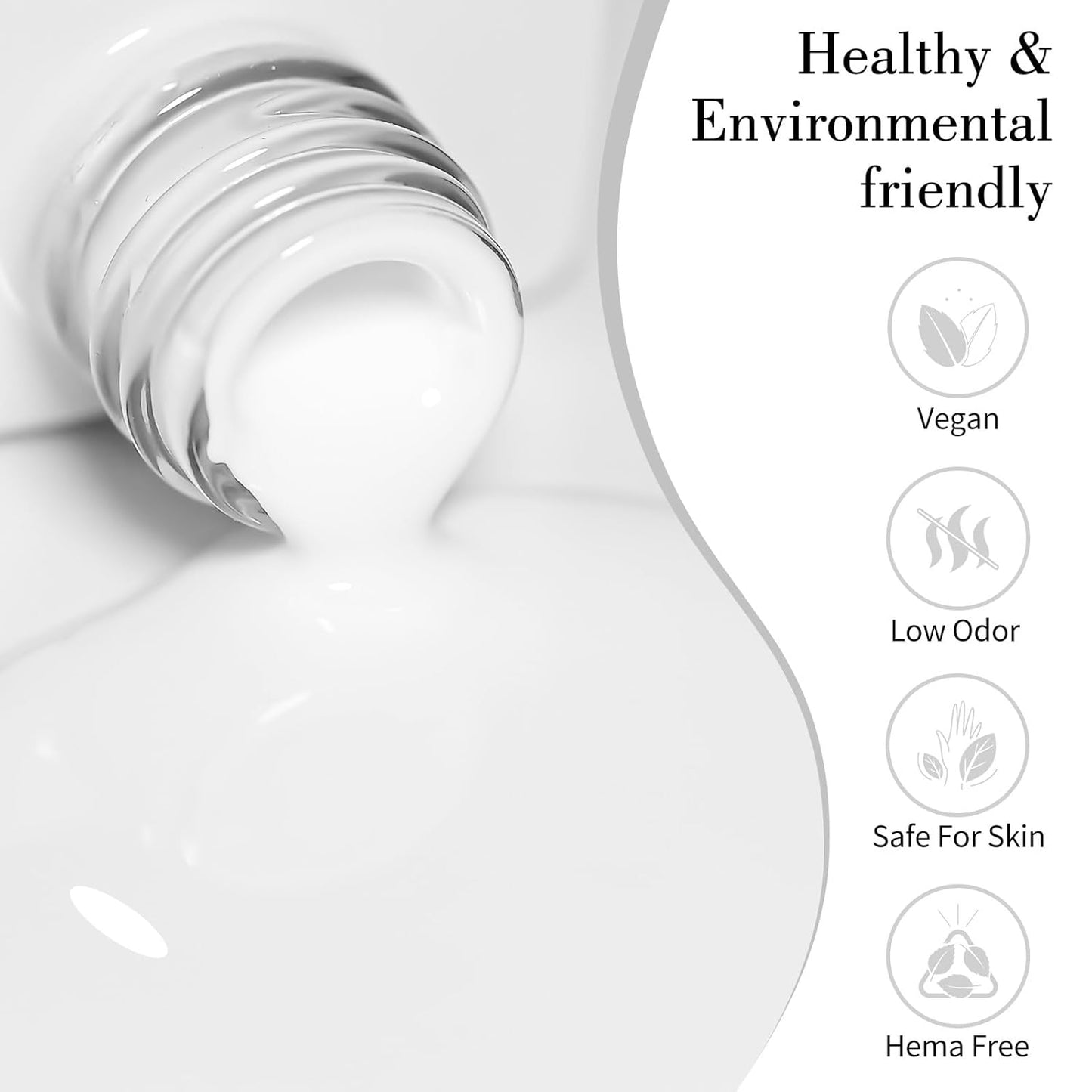 CANNI White Gel Polish – 1 Pc Pure White, High Gloss UV/LED Soak-Off Gel Nail Polish for French Manicure, DIY & Salon Quality for Grils & Women