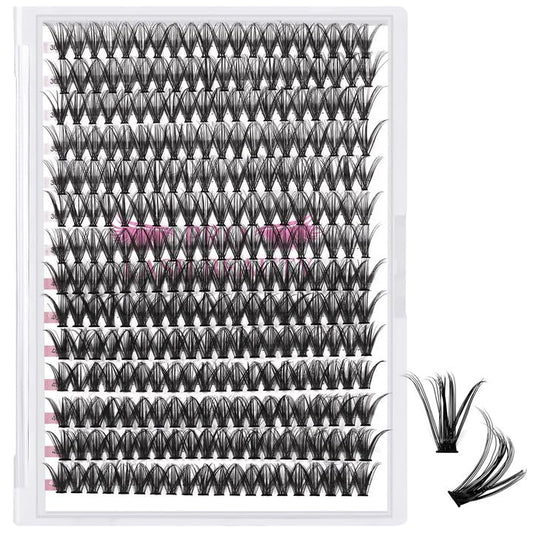280 Pcs Individual Lashes 30D+40D Mixed Lash Clusters 14 Rows Cluster Lashes that Look Like Eyelash Extensions DIY Lash Extension Self Application At Home (30+40-C-14)