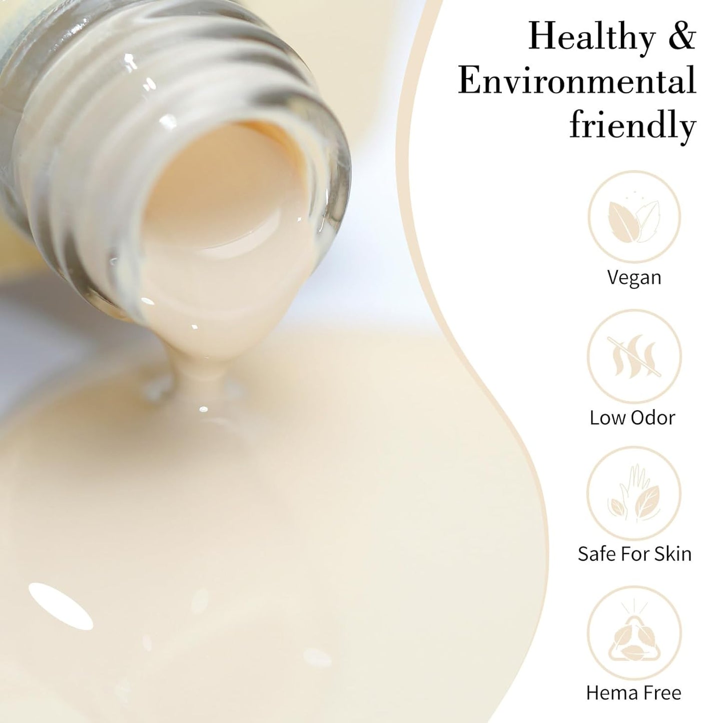 CANNI Nude Color Gel Polish, 1Pcs Albescent White Nude High Gloss Soak Off U V Gel Nail French Nail Manicure Salon DIY