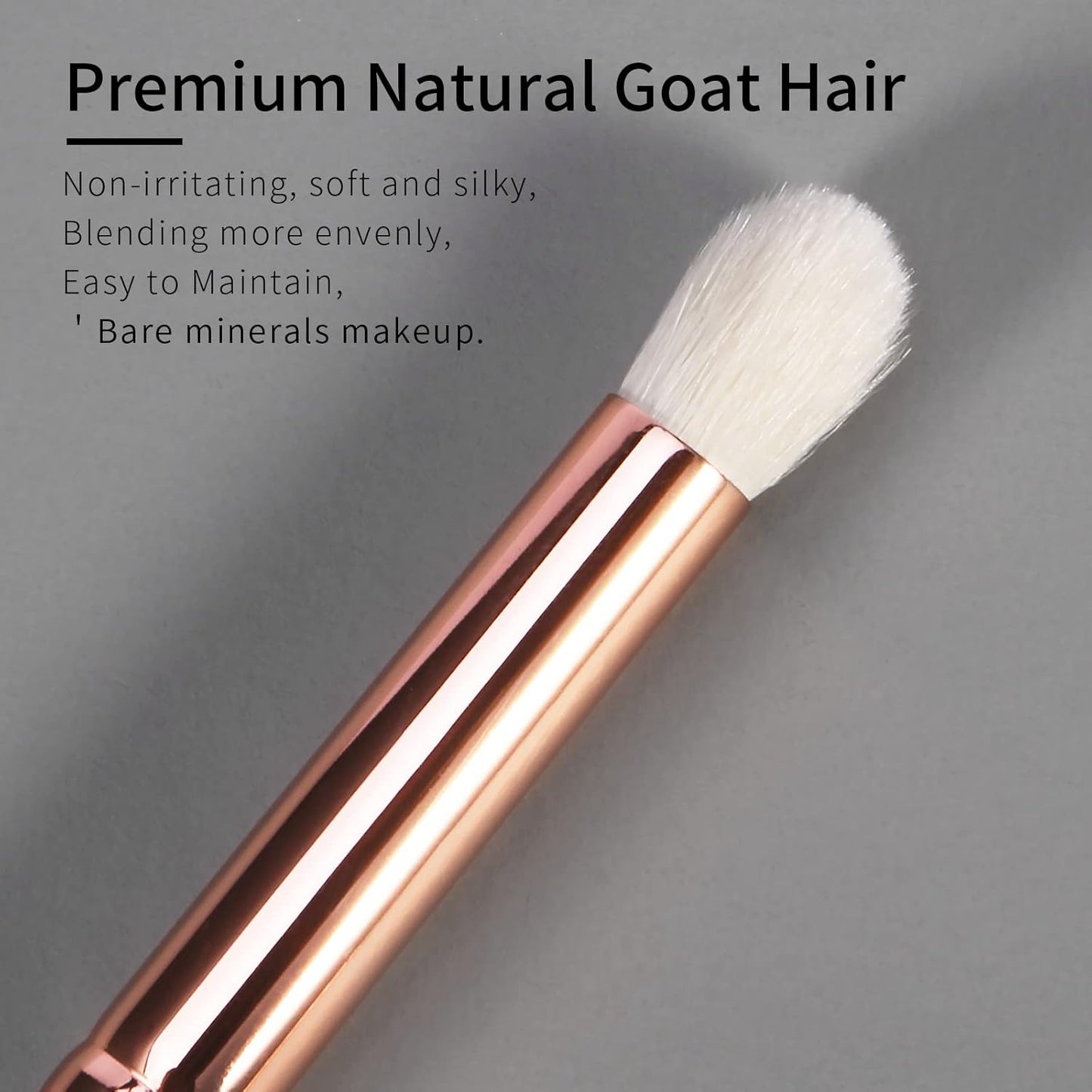 Natural Goat Hair Eyeshadow Brush, ENZO KEN Small Blending Eye Shadow Brush, Eye Shadow Blending Brush, Eye Blending Brush, Nose Contour Brush, Single Natural Hair Makeup Brush, Eye Brush. Pink, E404M