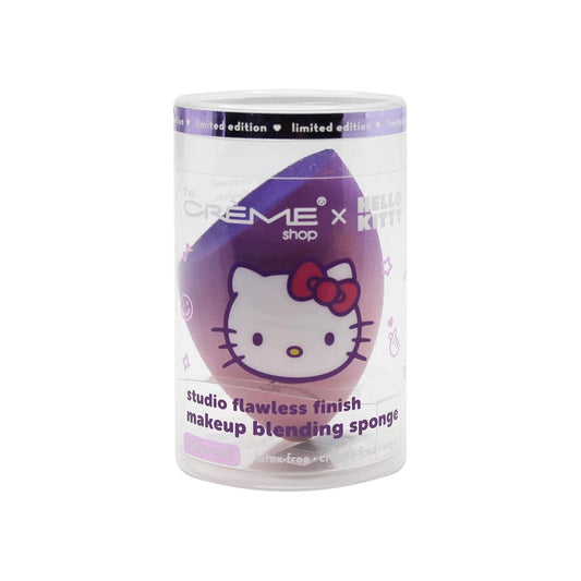 The Crème Shop X Hello Kitty Studio Flawless Finish Makeup Blending Sponge, Makeup Sponge for Foundation, Double Edged Beauty Blender Sponge (Purple)