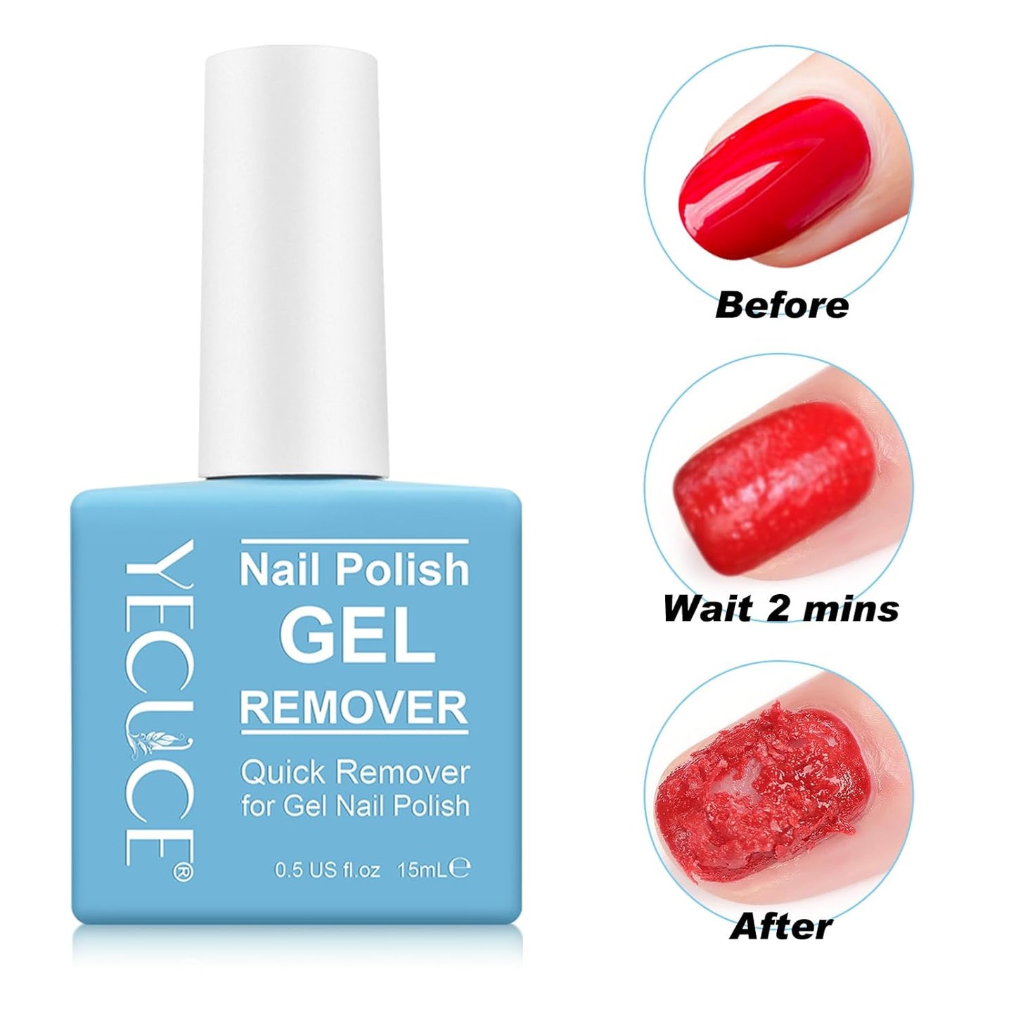 Gel Nail Polish Remover, Nail Polish Remover Tool Removing In 3-5Mins, Professional Remover Gels at Home, No Need Soaking or Wrapping
