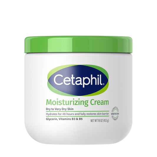 Cetaphil Face & Body Moisturizer, Hydrating Moisturizing Cream for Dry to Very Dry, Sensitive Skin, NEW 16 oz, Fragrance Free, Non-Comedogenic, Non-Greasy