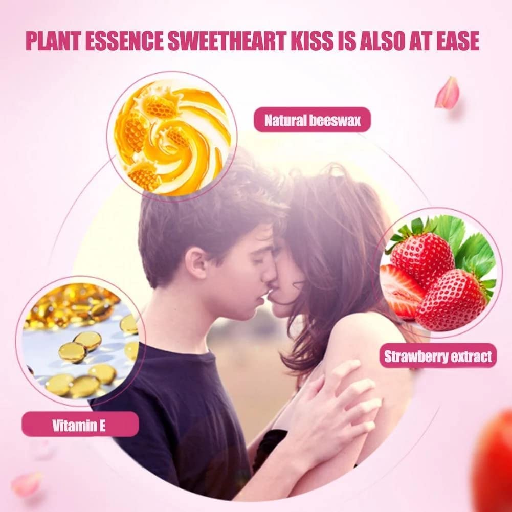 Bee Balm Lip Balm Honey Pot, 2 PCS Strawberry & Honey Lip Masks Hydrating Prevention Dry and Cracked Lip Scrubs Exfoliator