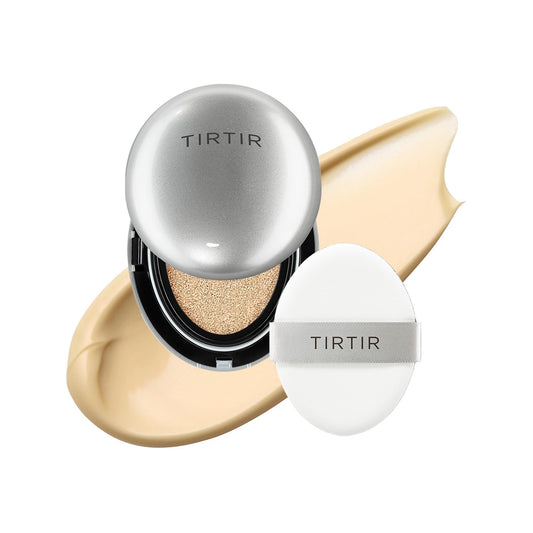 [*Mini Size*] TIRTIR Aura Glow Silver Cushion | Korean Cushion Foundation, (#21W Natural Ivory, 0.15 Fl Oz)