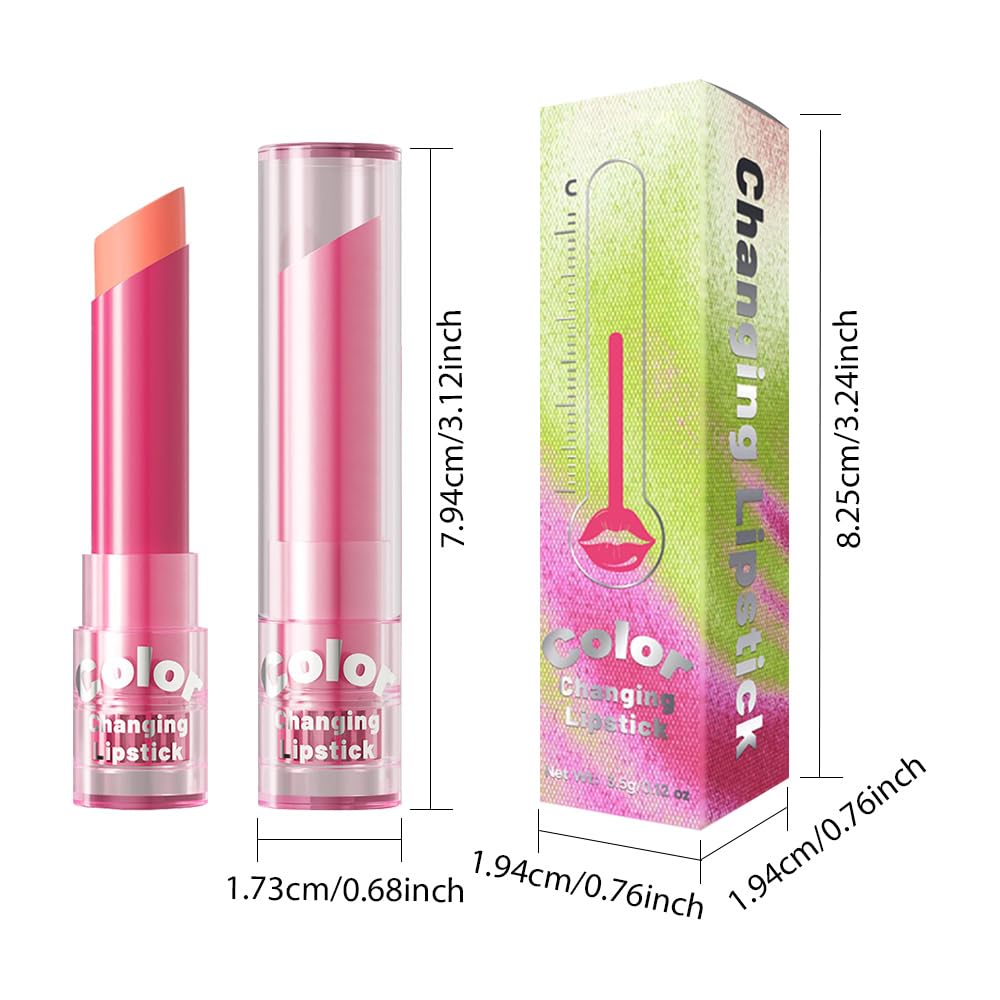 BINGBRUSH Color Changing Lipstick Set, PH Mood Peach Lip Balm and Gloss, Long Lasting Tinted Lip Stain (03# Coral Kiss, 1 Count (Pack of 1))