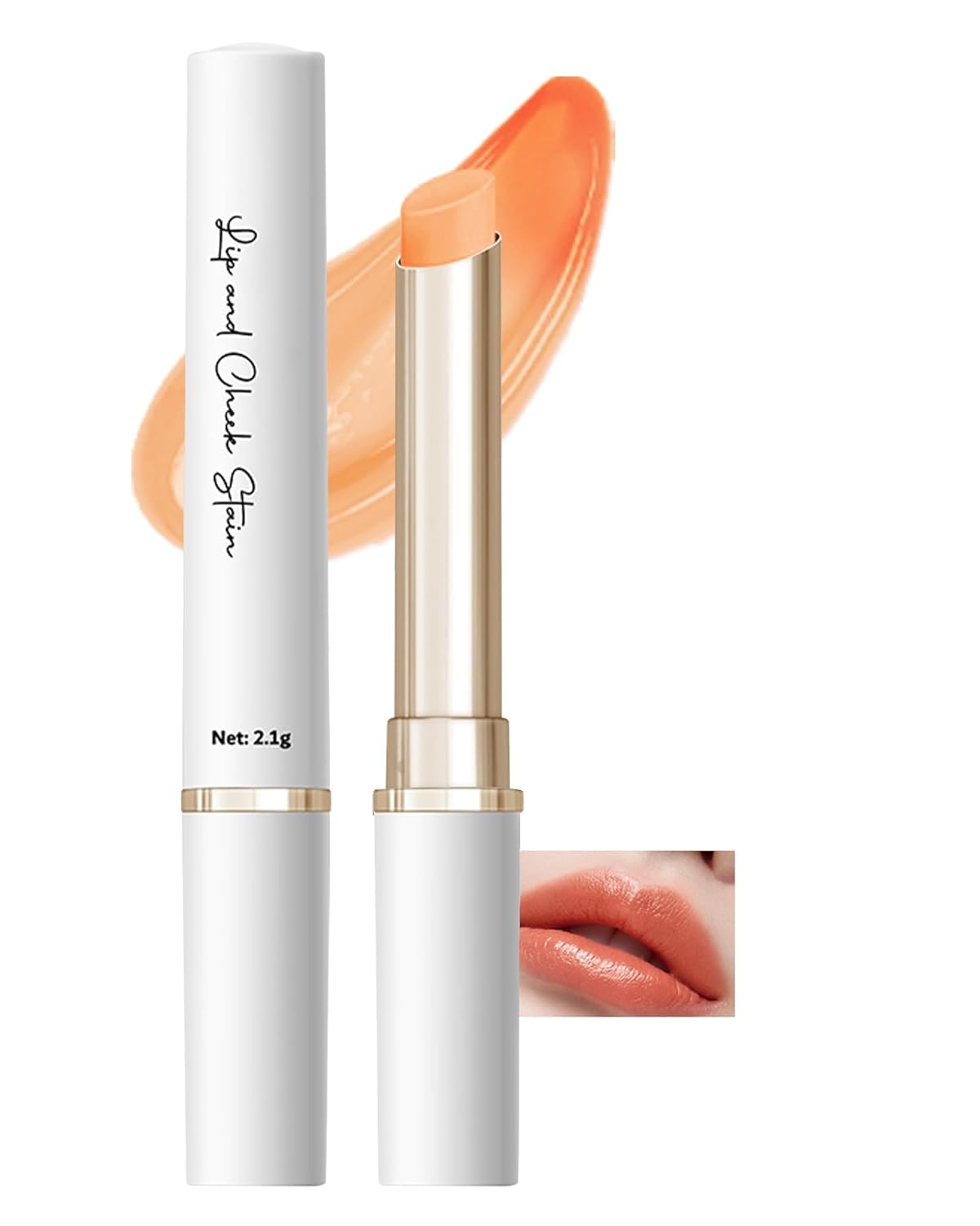 PH Color Changing Lipstick, Waterproof Temperature Color Change Lip Balm, Multi-Use Lip and Cheek Tinted Lip Gloss, Long-Lasting Hydrating Moisturizing Lip Tint,Festival Makeup Gift for Women-03 Peach