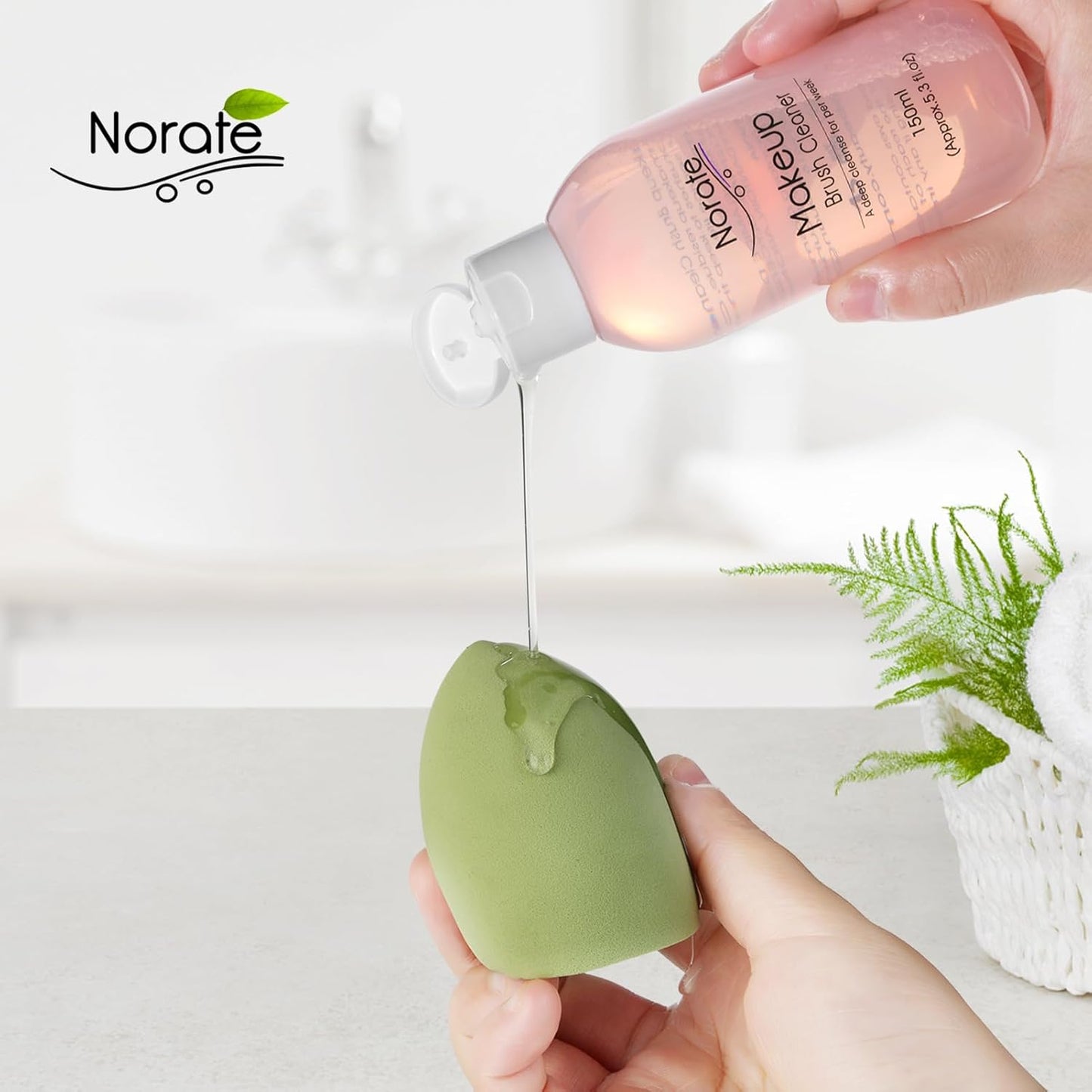 Norate Makeup Brush Cleaner, Make Up Brush Cleaner Solution + Makeup Brush Cleansing Pad, Brush Cleaner Mat for Brushes, Deep Clean Shampoo, Gentle Formula Cruelty Free, 2 Piece Set