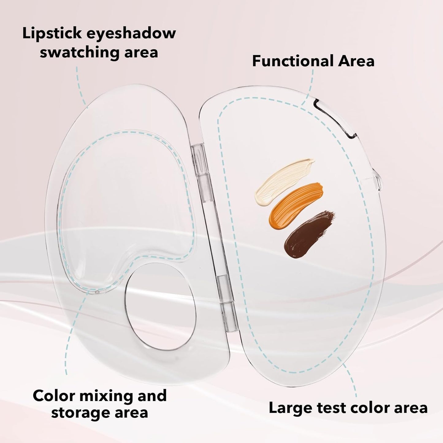 Acrylic Cosmetic Makeup Palette,2 in 1 Makeup Mixing Palette with Foundation Spatula and Storage Pigment,Handheld Makeup Mixing Tray,Makeup Plate for Foundation Eye Shadow Nail Art (A-Clear)