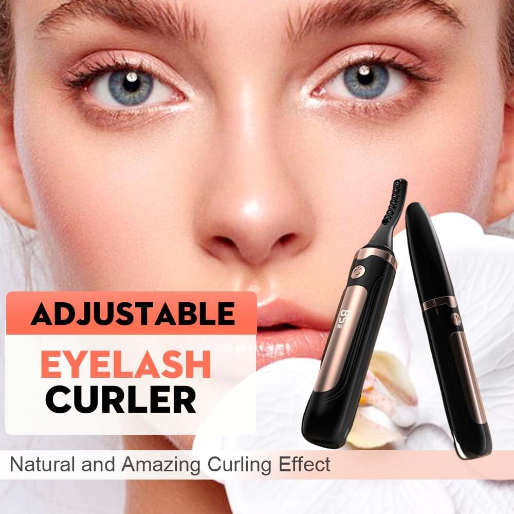 Heated Eyelash Curler, 2025 New Electric Eyelash Curler, Portable USB Type-C Makeup Tools for Travel,Women (White*2)