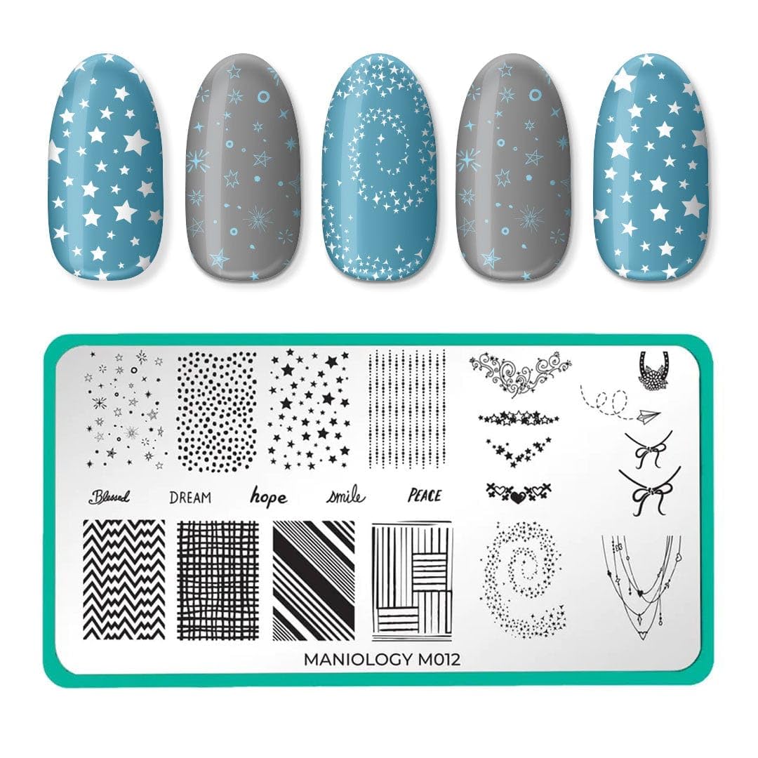 Maniology Simply Classic Nail Stamping Starter Kit | Timeless Nail Art, Elegant Patterns DIY Manicure – Includes Stamping Plate, Polish, Top Coat, Stamper & Scraper Card