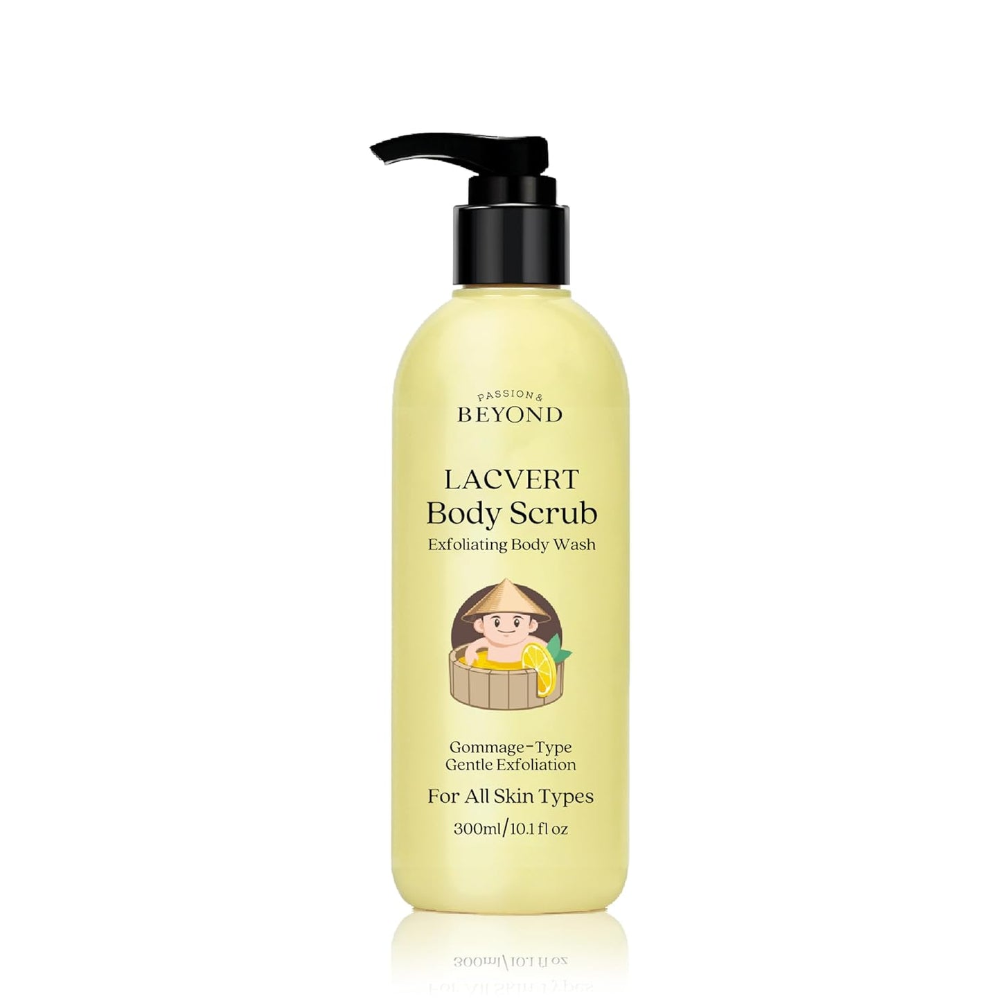 BEYOND Lacvert Body Scrub Peeling Gel (Lemon, 10.1fl oz) - Body Wash & Shower Gel for Gentle Exfoliation & Home Spa. Korean Daily Skin Care. Gommage-Type for Smooth, Soft Skin.