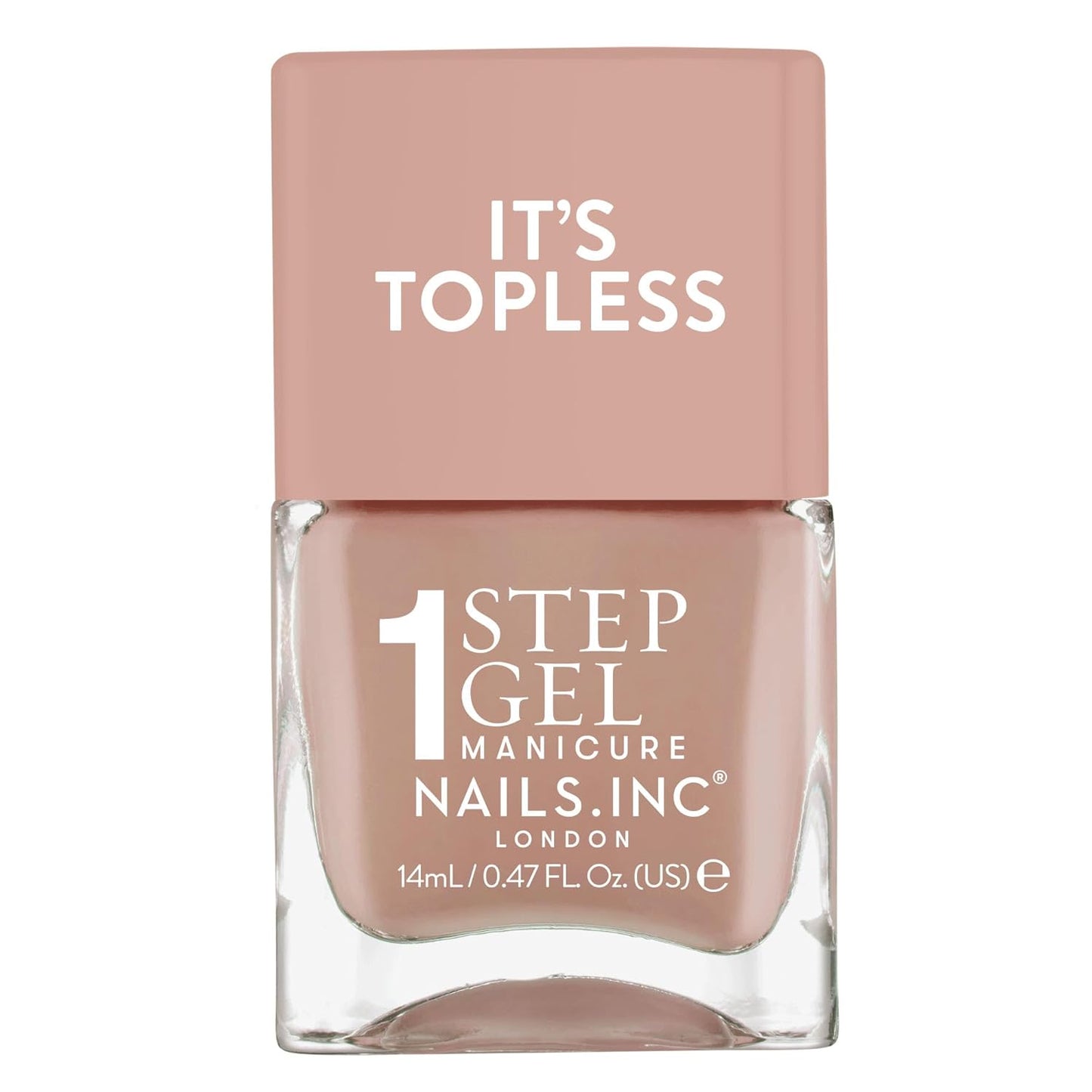 Nails Inc It's Topless Gel-Like Nail Polish, 4-in-1 Base Coat, Treatment, Color & Top Coat, Long Lasting, Strong, Chip Free Nails, Glossy Salon Quality Manicure, Air Dry, Madison, 0.47 Fl Oz