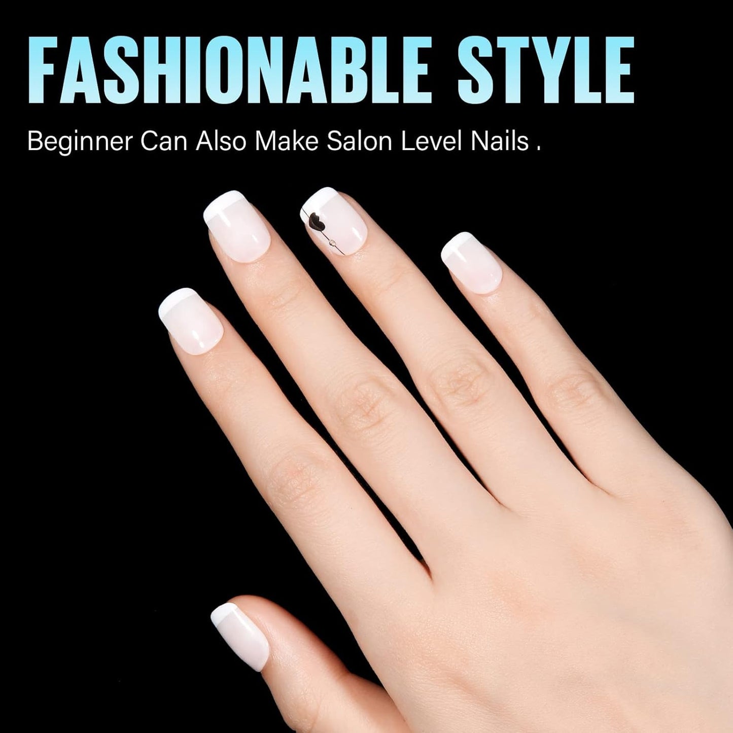 TOMICCA Extra Short Square Nail Tips, 240Pcs Acrylic Full Cover False Press on Nails Tips, 15 Sizes Pre-shaped Double-sided Matte Gel Fake nails for Extension